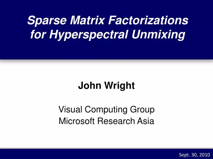 sparse matrix factorizations for hyperspectral unmixing