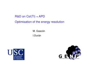 R&amp;D on CsI(Tl) + APD Optimisation of the energy resolution