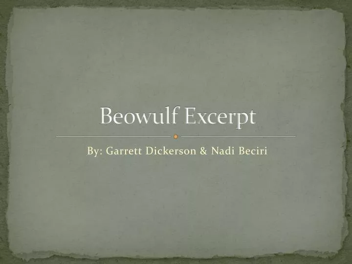 beowulf excerpt