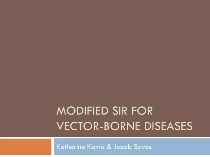 modified sir for vector borne diseases