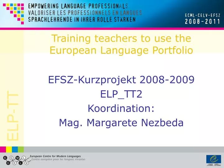 training teachers to use the european language portfolio