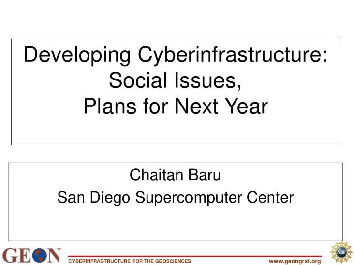 developing cyberinfrastructure social issues plans for next year