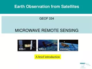 Earth Observation from Satellites