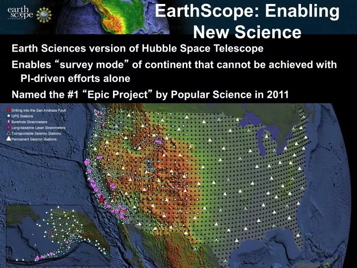 earthscope enabling new science