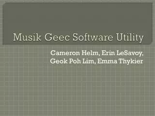 Musik Geec Software Utility