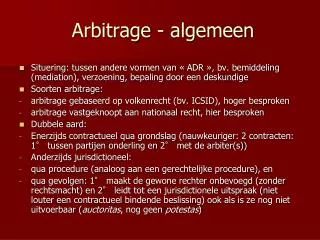arbitrage algemeen