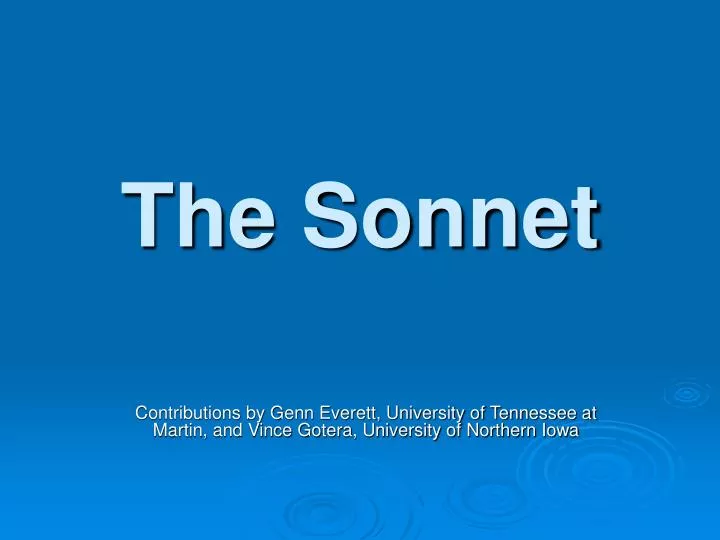 the sonnet