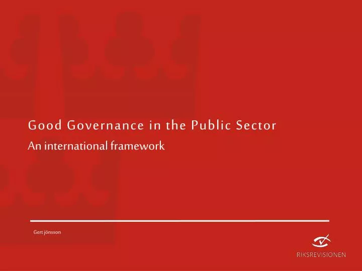 good governance in the public sector an international framework