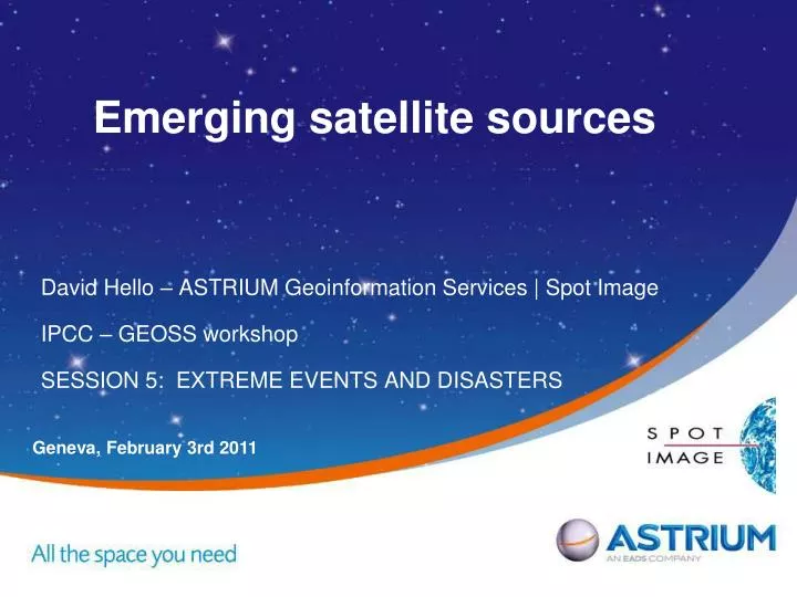 emerging satellite sources