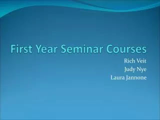 First Year Seminar Courses