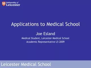 Applications to Medical School