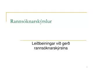 ranns knarsk rslur