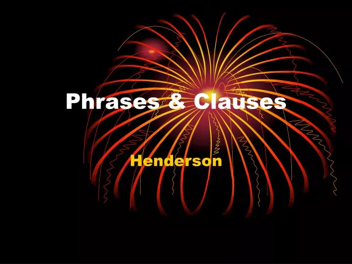 phrases clauses