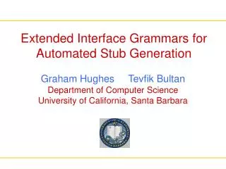 Extended Interface Grammars for Automated Stub Generation