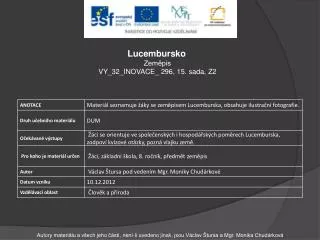 Lucembursko Zeměpis VY_32_INOVACE _ 296, 15. sada, Z2