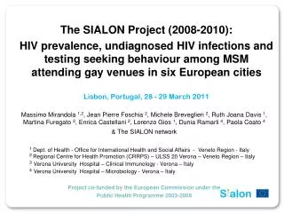 The SIALON Project (2008-2010):