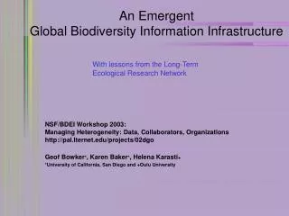 An Emergent Global Biodiversity Information Infrastructure