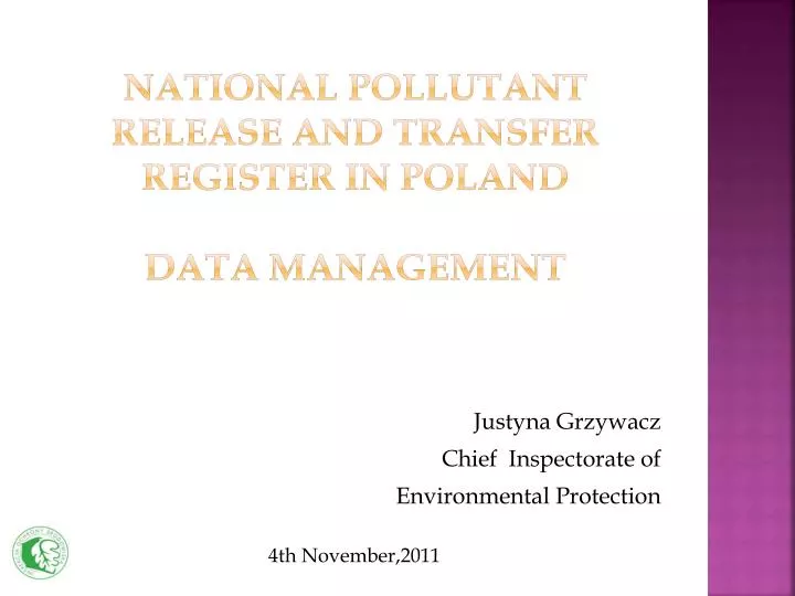 national pollutant release and transfer register in poland data management