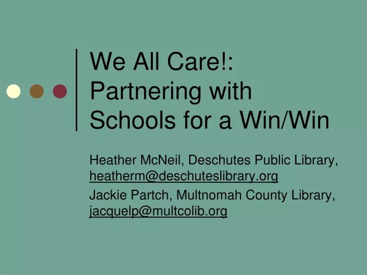 we all care partnering with schools for a win win