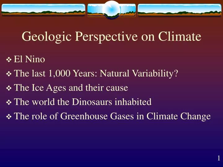 geologic perspective on climate