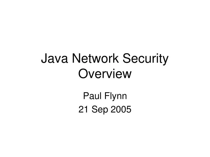 java network security overview