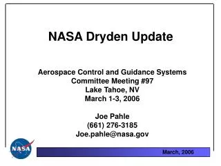 NASA Dryden Update