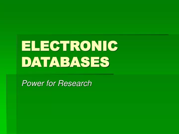 electronic databases