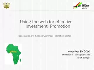 Using the web for effective investment Promotion