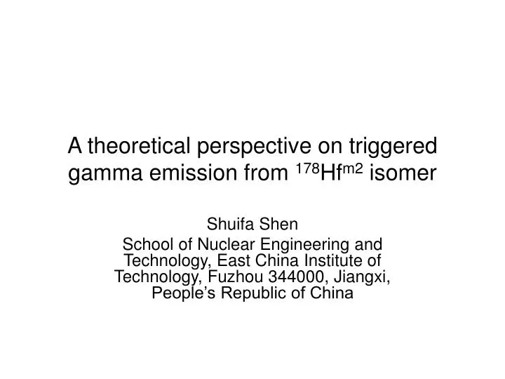 a theoretical perspective on triggered gamma emission from 178 hf m2 isomer