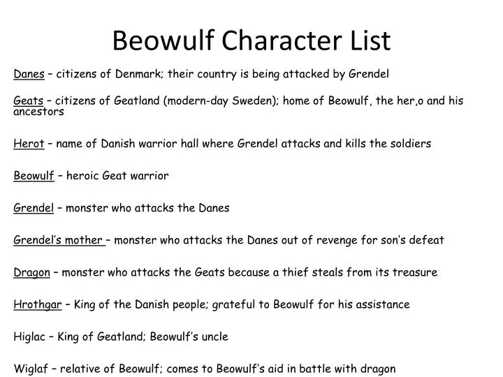 beowulf character list