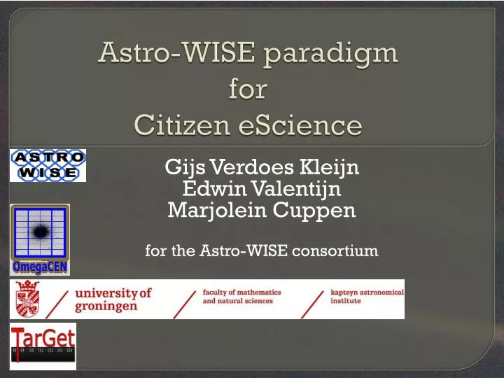 astro wise paradigm for citizen escience
