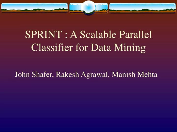 sprint a scalable parallel classifier for data mining