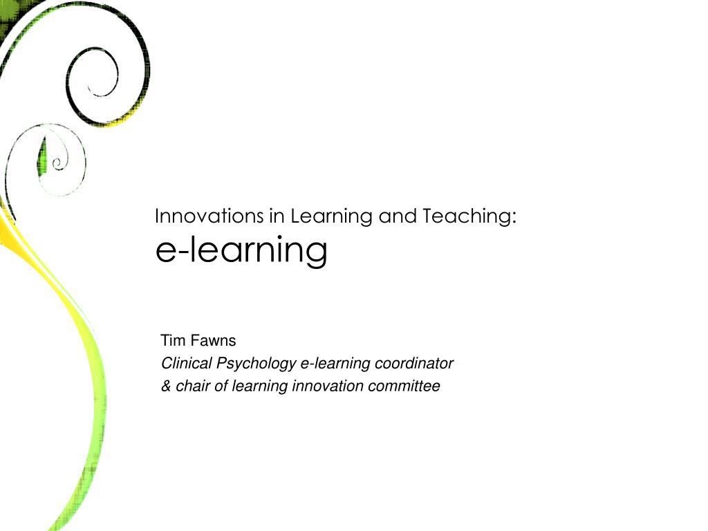 PPT - Innovations in Learning and Teaching: e-learning PowerPoint ...