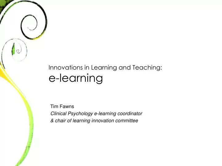 innovations in learning and teaching e learning