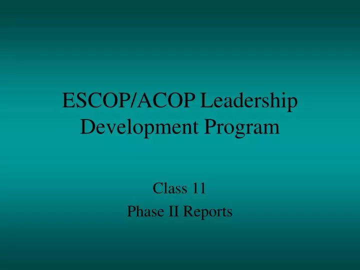 escop acop leadership development program