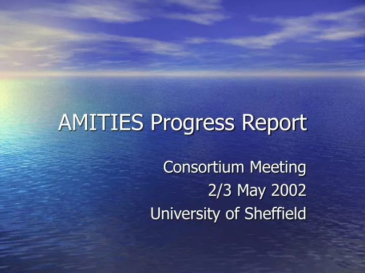 amities progress report