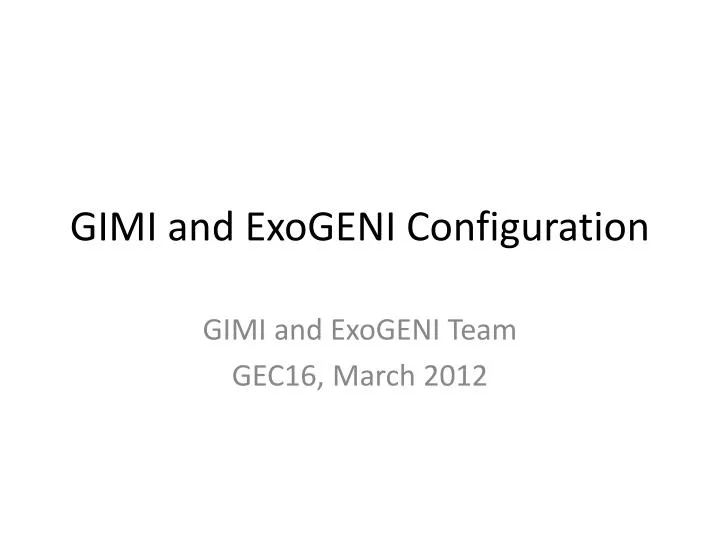 gimi and exogeni configuration