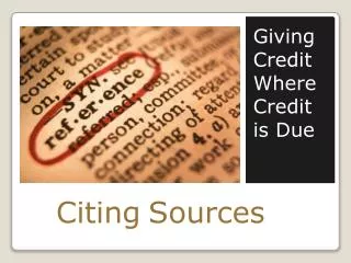 Citing Sources