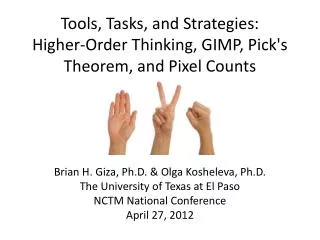 Tools, Tasks, and Strategies: Higher-Order Thinking, GIMP, Pick's Theorem, and Pixel Counts