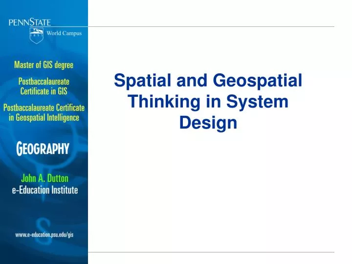 spatial and geospatial thinking in system design