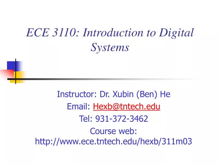 ece 3110 introduction to digital systems