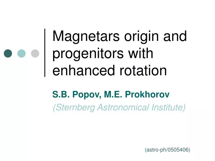 magnetars origin and progenitors with enhanced rotation