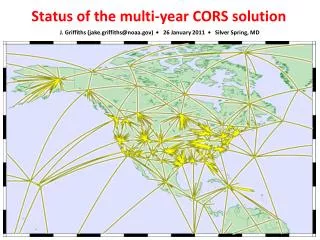 Status of the multi-year CORS solution