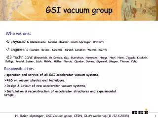 GSI vacuum group