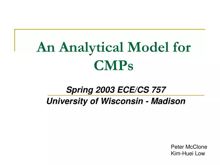 an analytical model for cmps