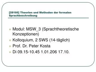 28166 theorien und methoden der formalen sprachbeschreibung