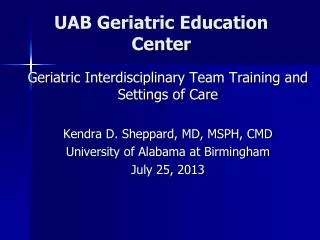 UAB Geriatric Education Center