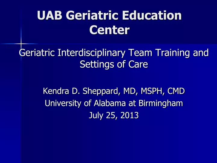 uab geriatric education center