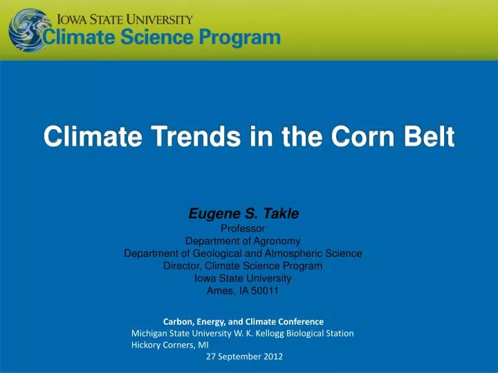 climate trends in the corn belt
