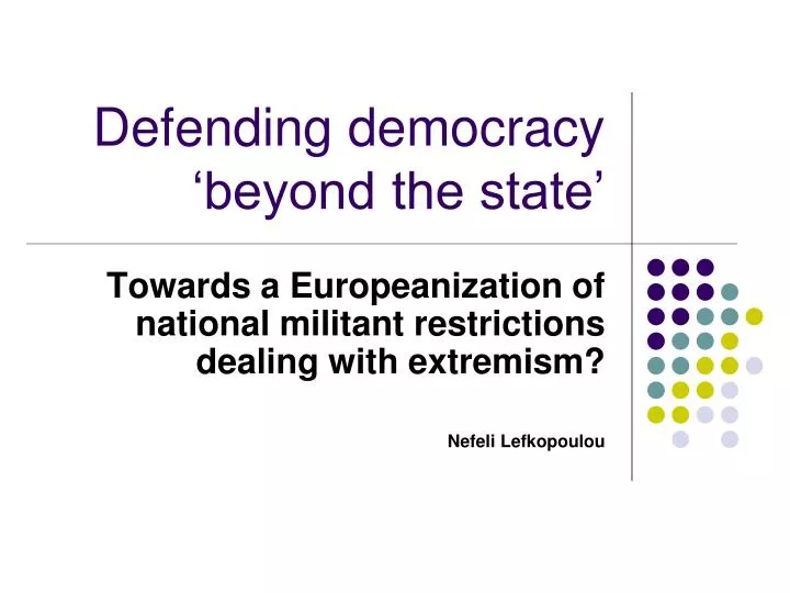 defending democracy beyond the state